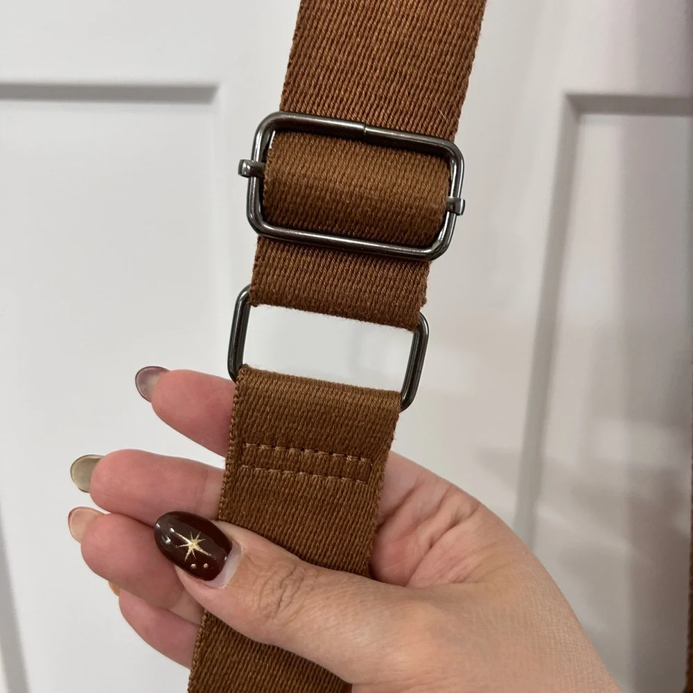 Brown Checkered Women's Crossbody Bag - Picture 9 of 10